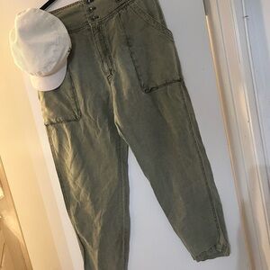Free People Olive Green baggy pant style!